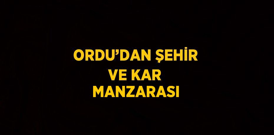 ORDU’DAN ŞEHİR VE KAR MANZARASI