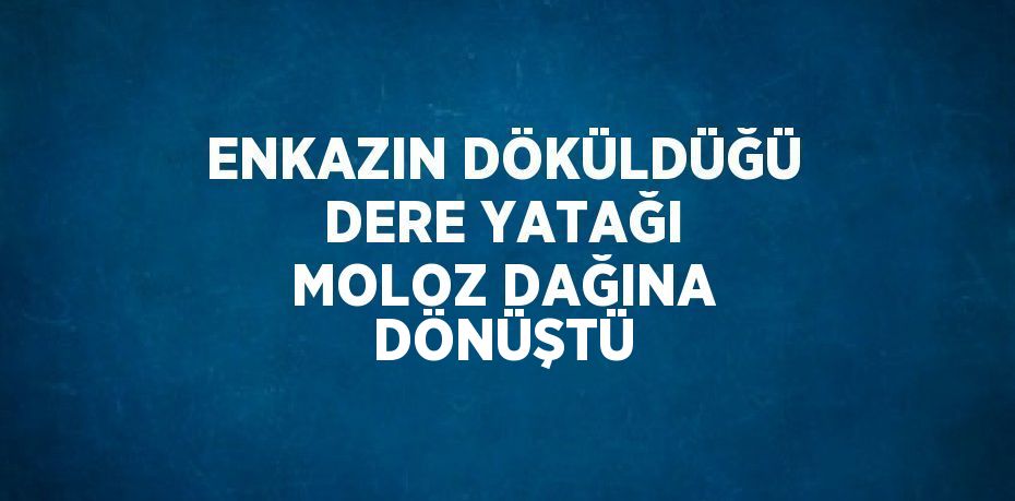 ENKAZIN DÖKÜLDÜĞÜ DERE YATAĞI MOLOZ DAĞINA DÖNÜŞTÜ