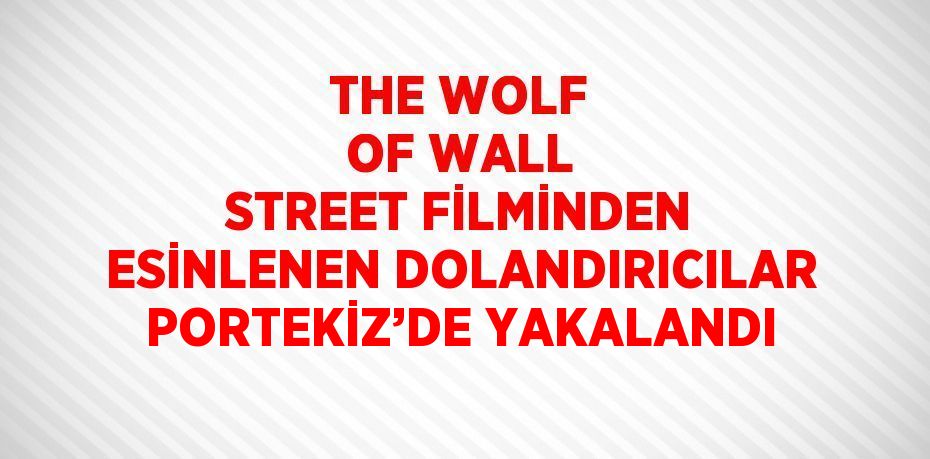 THE WOLF OF WALL STREET FİLMİNDEN ESİNLENEN DOLANDIRICILAR PORTEKİZ’DE YAKALANDI