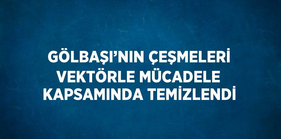 GÖLBAŞI’NIN ÇEŞMELERİ VEKTÖRLE MÜCADELE KAPSAMINDA TEMİZLENDİ