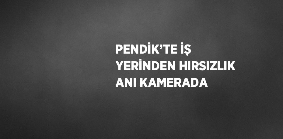 PENDİK’TE İŞ YERİNDEN HIRSIZLIK ANI KAMERADA