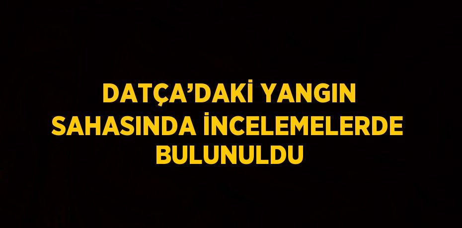 DATÇA’DAKİ YANGIN SAHASINDA İNCELEMELERDE BULUNULDU