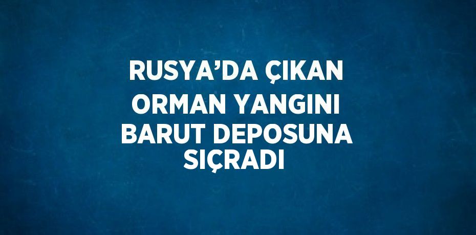 RUSYA’DA ÇIKAN ORMAN YANGINI BARUT DEPOSUNA SIÇRADI