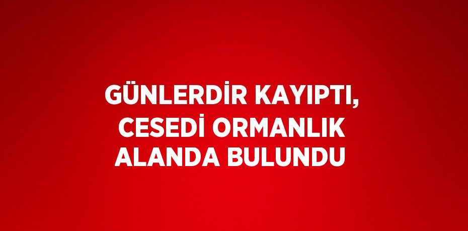 GÜNLERDİR KAYIPTI, CESEDİ ORMANLIK ALANDA BULUNDU