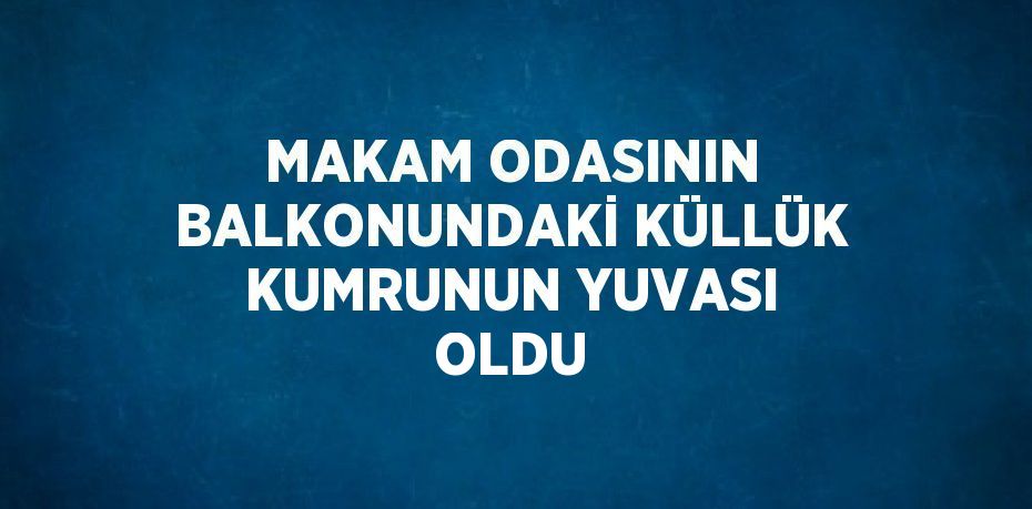 MAKAM ODASININ BALKONUNDAKİ KÜLLÜK KUMRUNUN YUVASI OLDU