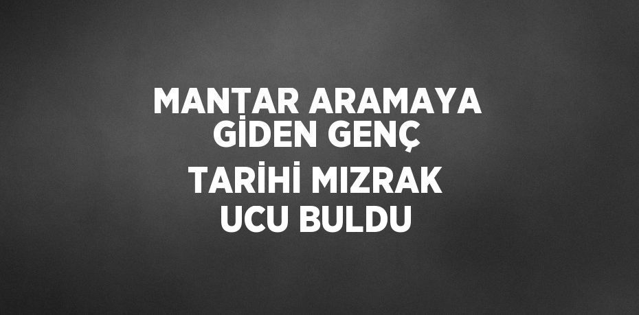 MANTAR ARAMAYA GİDEN GENÇ TARİHİ MIZRAK UCU BULDU