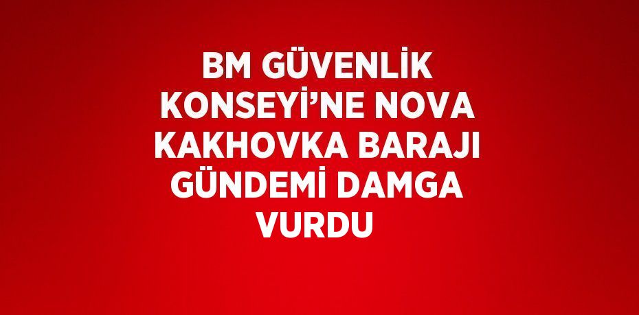 BM GÜVENLİK KONSEYİ’NE NOVA KAKHOVKA BARAJI GÜNDEMİ DAMGA VURDU