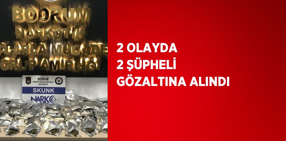 2 OLAYDA 2 ŞÜPHELİ GÖZALTINA ALINDI