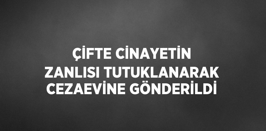 ÇİFTE CİNAYETİN ZANLISI TUTUKLANARAK CEZAEVİNE GÖNDERİLDİ