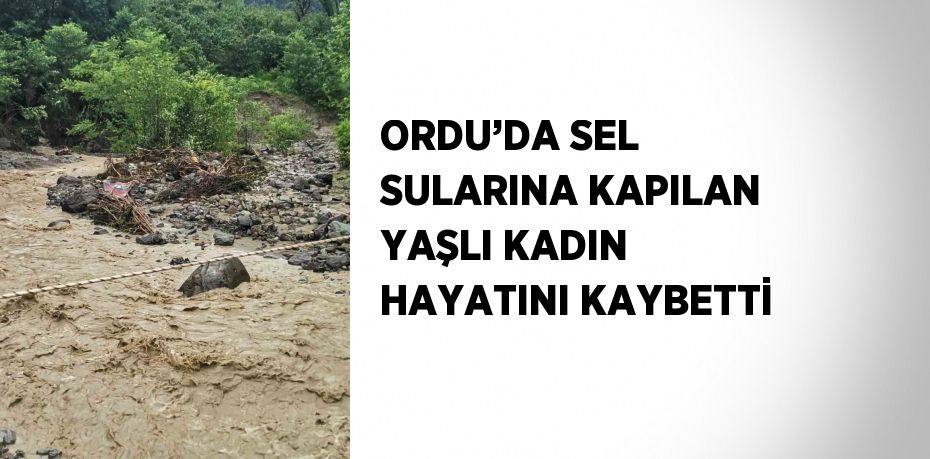 ORDU’DA SEL SULARINA KAPILAN YAŞLI KADIN HAYATINI KAYBETTİ