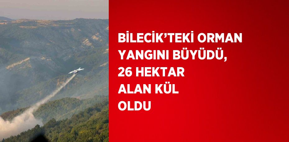 BİLECİK’TEKİ ORMAN YANGINI BÜYÜDÜ, 26 HEKTAR ALAN KÜL OLDU