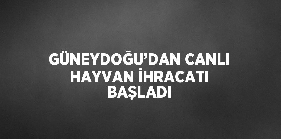 GÜNEYDOĞU’DAN CANLI HAYVAN İHRACATI BAŞLADI