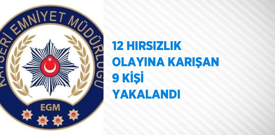 12 HIRSIZLIK OLAYINA KARIŞAN 9 KİŞİ YAKALANDI