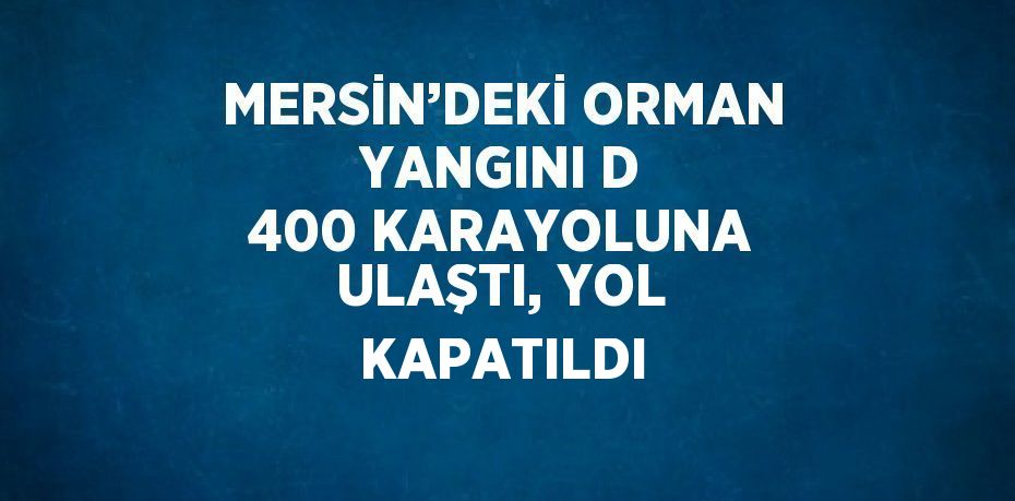 MERSİN’DEKİ ORMAN YANGINI D 400 KARAYOLUNA ULAŞTI, YOL KAPATILDI