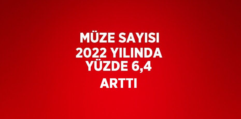 MÜZE SAYISI 2022 YILINDA YÜZDE 6,4 ARTTI