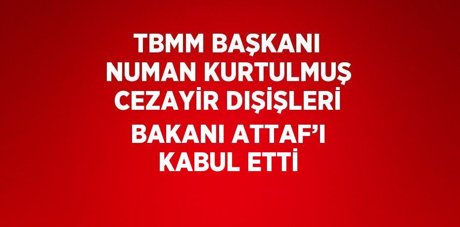 TBMM BAŞKANI NUMAN KURTULMUŞ CEZAYİR DIŞİŞLERİ BAKANI ATTAF’I KABUL ETTİ