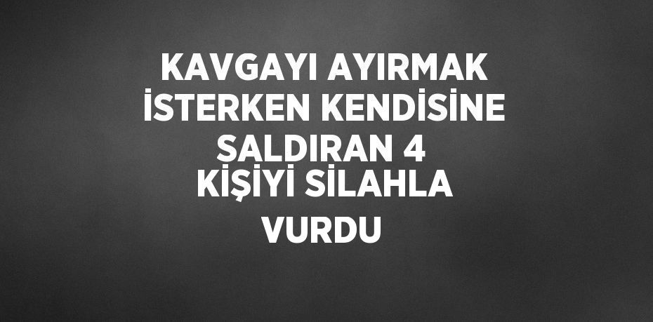 KAVGAYI AYIRMAK İSTERKEN KENDİSİNE SALDIRAN 4 KİŞİYİ SİLAHLA VURDU