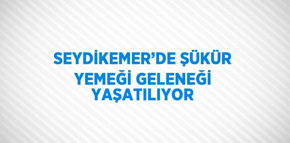 SEYDİKEMER’DE ŞÜKÜR YEMEĞİ GELENEĞİ YAŞATILIYOR