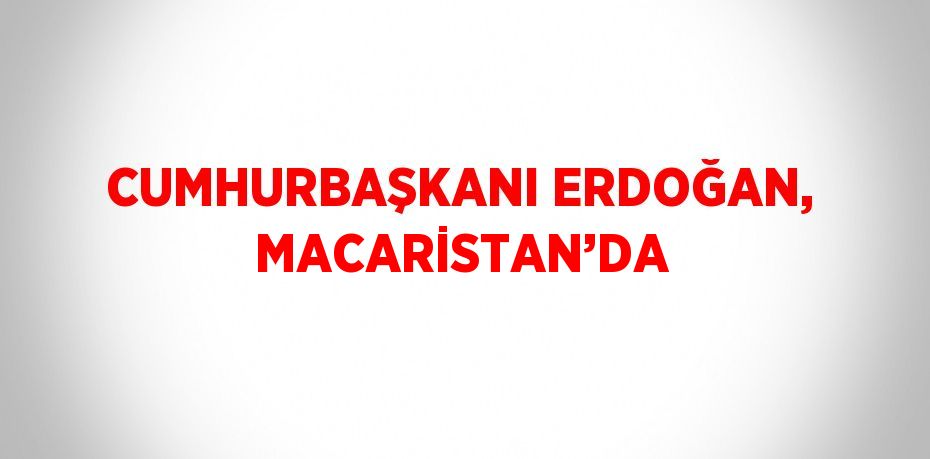 CUMHURBAŞKANI ERDOĞAN, MACARİSTAN’DA