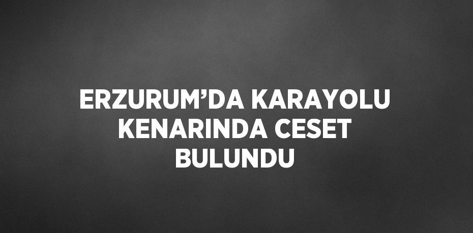 ERZURUM’DA KARAYOLU KENARINDA CESET BULUNDU