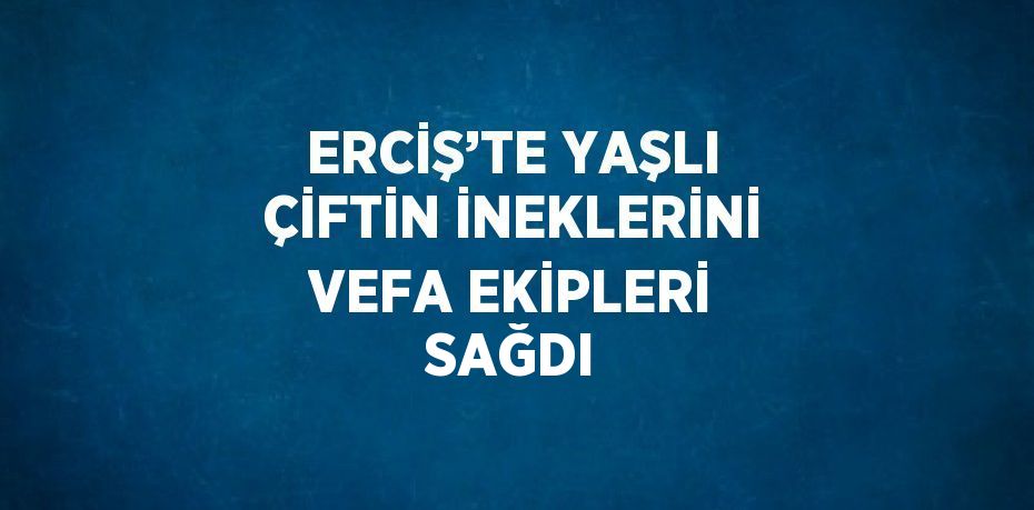 ERCİŞ’TE YAŞLI ÇİFTİN İNEKLERİNİ VEFA EKİPLERİ SAĞDI