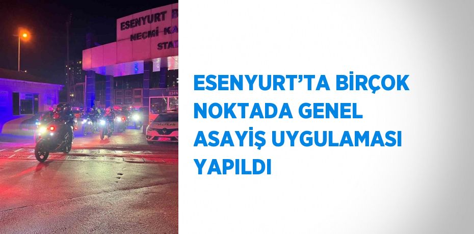 ESENYURT’TA BİRÇOK NOKTADA GENEL ASAYİŞ UYGULAMASI YAPILDI