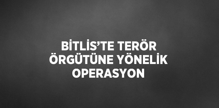 BİTLİS’TE TERÖR ÖRGÜTÜNE YÖNELİK OPERASYON