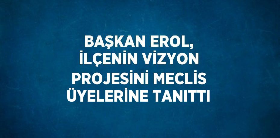 BAŞKAN EROL, İLÇENİN VİZYON PROJESİNİ MECLİS ÜYELERİNE TANITTI