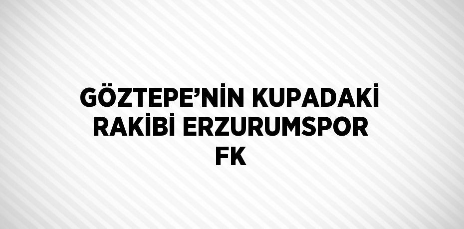 GÖZTEPE’NİN KUPADAKİ RAKİBİ ERZURUMSPOR FK