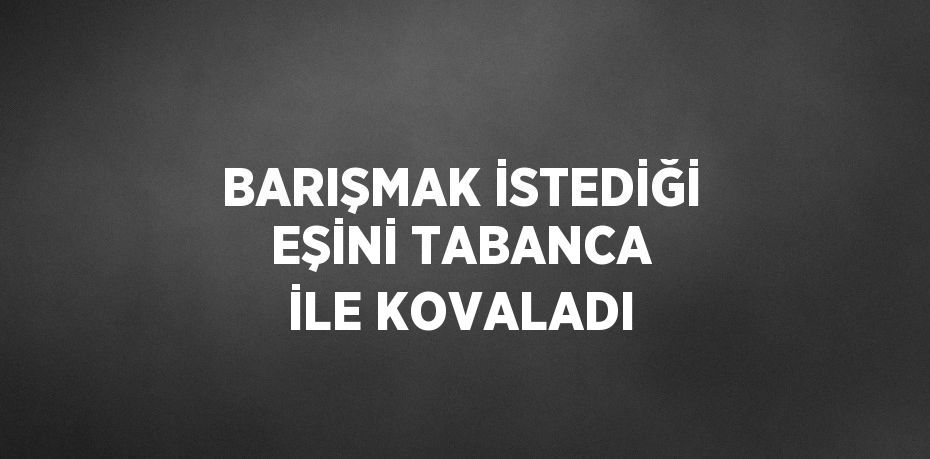 BARIŞMAK İSTEDİĞİ EŞİNİ TABANCA İLE KOVALADI