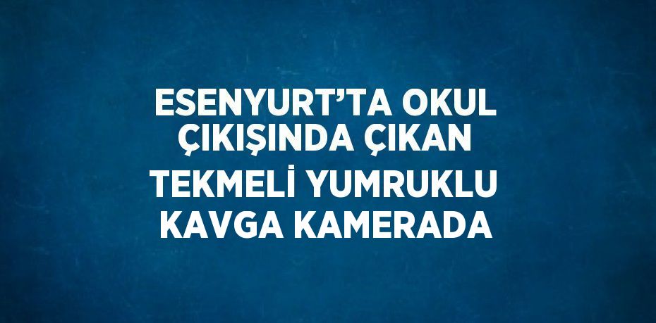 ESENYURT’TA OKUL ÇIKIŞINDA ÇIKAN TEKMELİ YUMRUKLU KAVGA KAMERADA