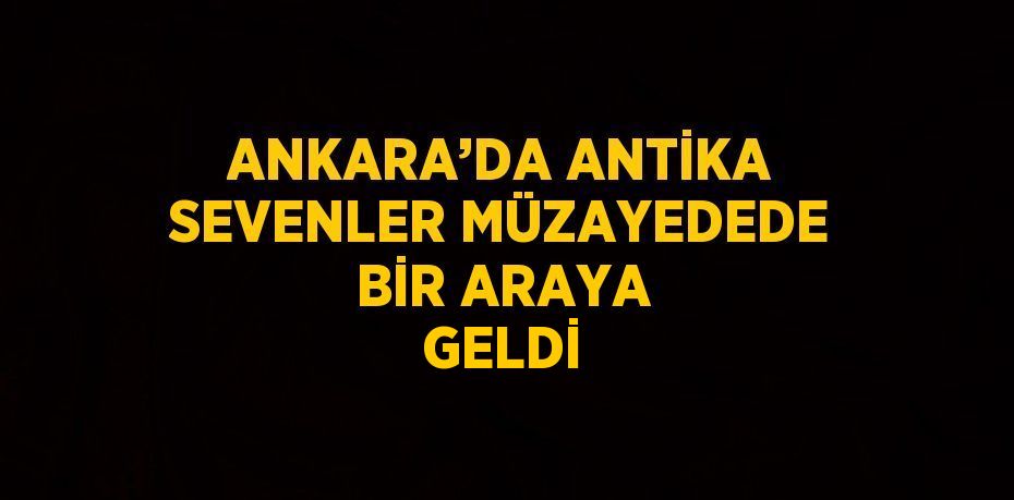 ANKARA’DA ANTİKA SEVENLER MÜZAYEDEDE BİR ARAYA GELDİ