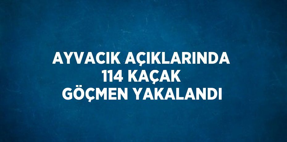 AYVACIK AÇIKLARINDA 114 KAÇAK GÖÇMEN YAKALANDI