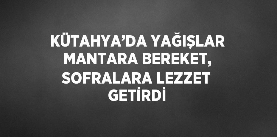 KÜTAHYA’DA YAĞIŞLAR MANTARA BEREKET, SOFRALARA LEZZET GETİRDİ