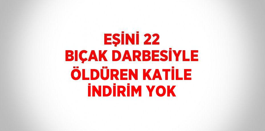 EŞİNİ 22 BIÇAK DARBESİYLE ÖLDÜREN KATİLE İNDİRİM YOK