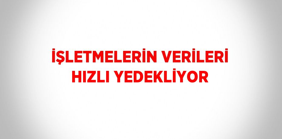 İŞLETMELERİN VERİLERİ HIZLI YEDEKLİYOR