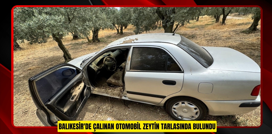 Balıkesir'de çalınan otomobil zeytin tarlasında bulundu