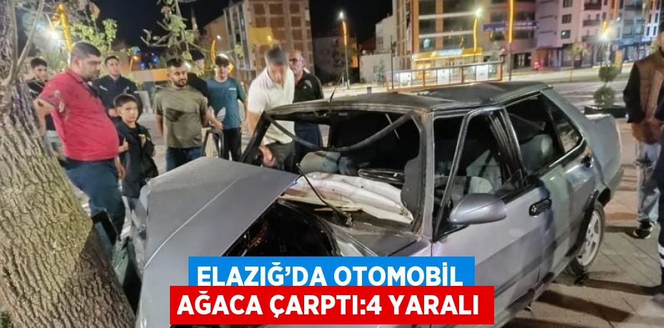 ELAZIĞ’DA OTOMOBİL AĞACA ÇARPTI:4 YARALI