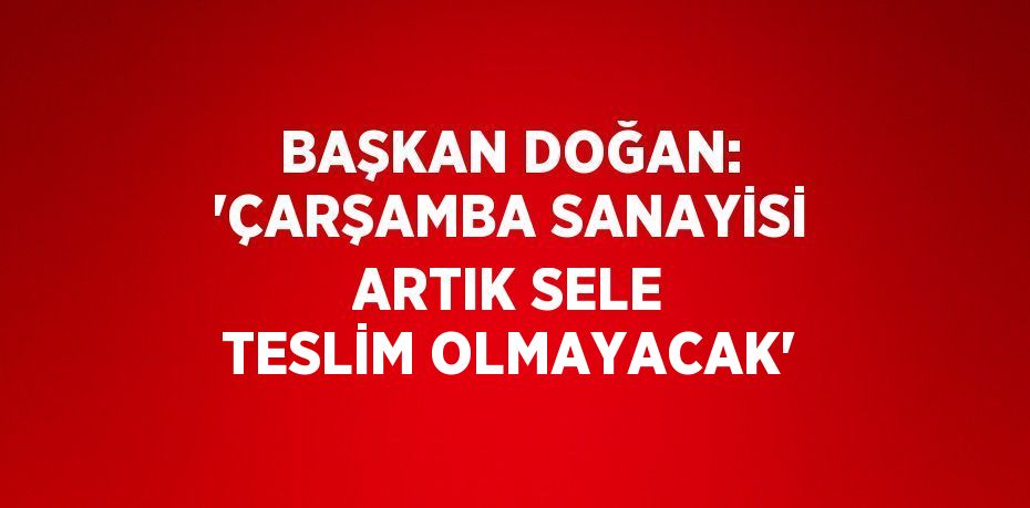 BAŞKAN DOĞAN: 'ÇARŞAMBA SANAYİSİ ARTIK SELE TESLİM OLMAYACAK'