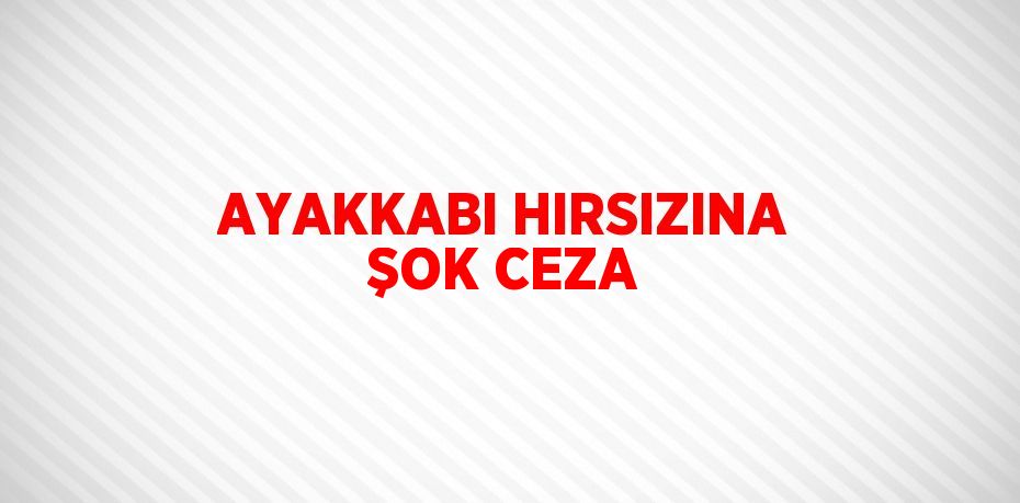 AYAKKABI HIRSIZINA ŞOK CEZA