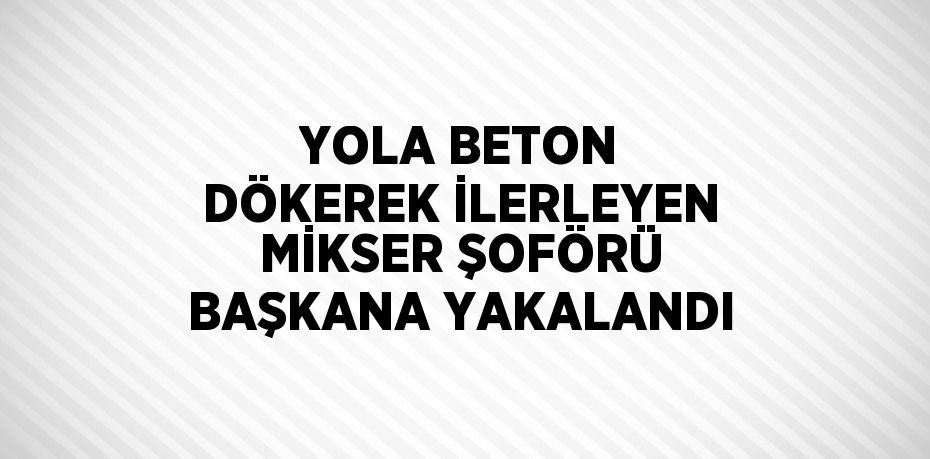 YOLA BETON DÖKEREK İLERLEYEN MİKSER ŞOFÖRÜ BAŞKANA YAKALANDI