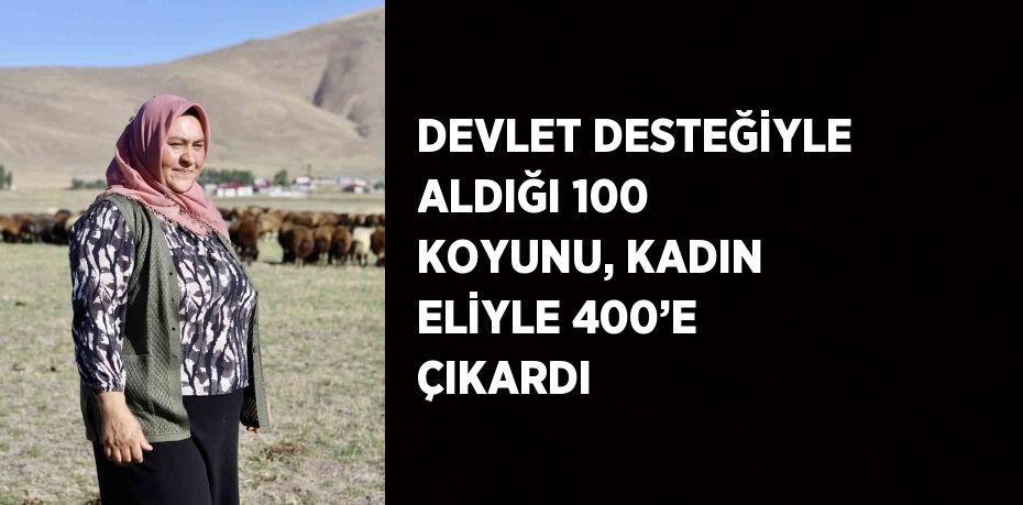 DEVLET DESTEĞİYLE ALDIĞI 100 KOYUNU, KADIN ELİYLE 400’E ÇIKARDI