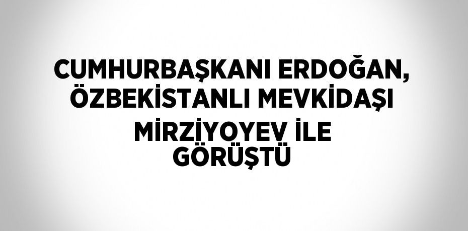 CUMHURBAŞKANI ERDOĞAN, ÖZBEKİSTANLI MEVKİDAŞI MİRZİYOYEV İLE GÖRÜŞTÜ