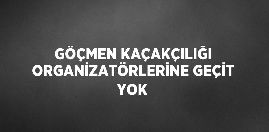 GÖÇMEN KAÇAKÇILIĞI ORGANİZATÖRLERİNE GEÇİT YOK