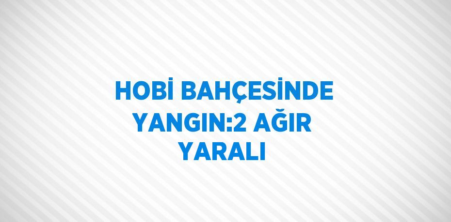 HOBİ BAHÇESİNDE YANGIN:2 AĞIR YARALI