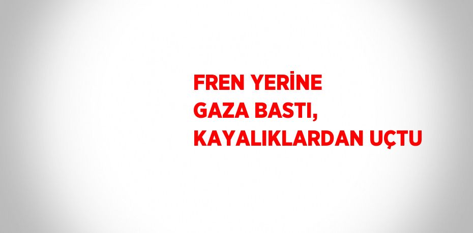 FREN YERİNE GAZA BASTI, KAYALIKLARDAN UÇTU