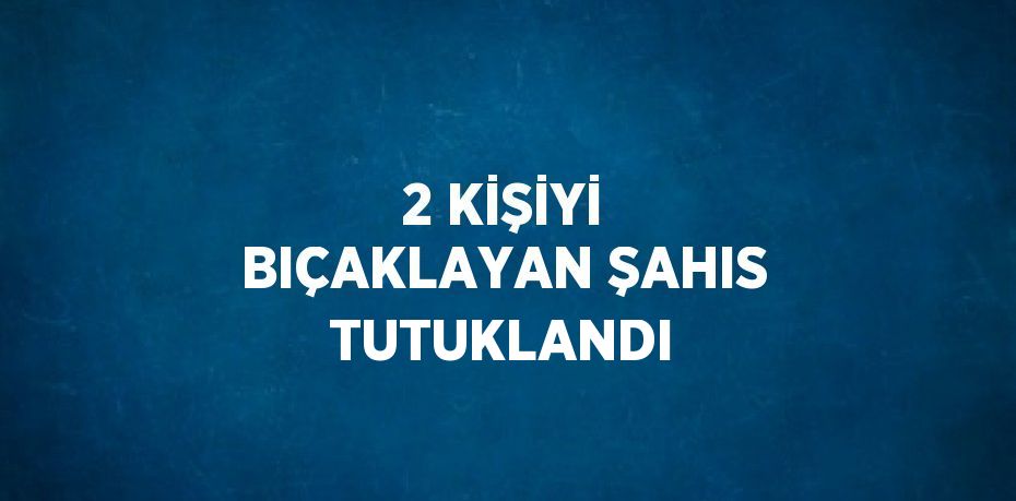 2 KİŞİYİ BIÇAKLAYAN ŞAHIS TUTUKLANDI