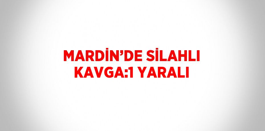 MARDİN’DE SİLAHLI KAVGA:1 YARALI