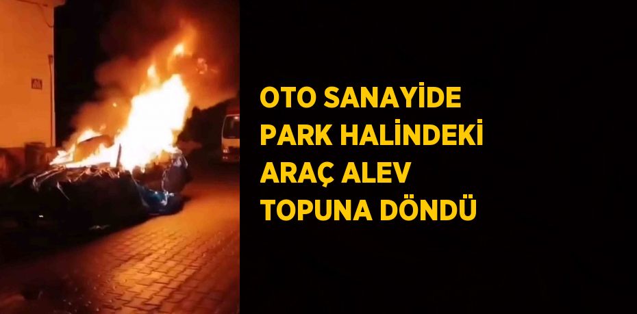 OTO SANAYİDE PARK HALİNDEKİ ARAÇ ALEV TOPUNA DÖNDÜ