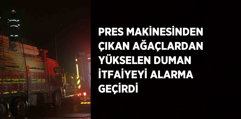 PRES MAKİNESİNDEN ÇIKAN AĞAÇLARDAN YÜKSELEN DUMAN İTFAİYEYİ ALARMA GEÇİRDİ